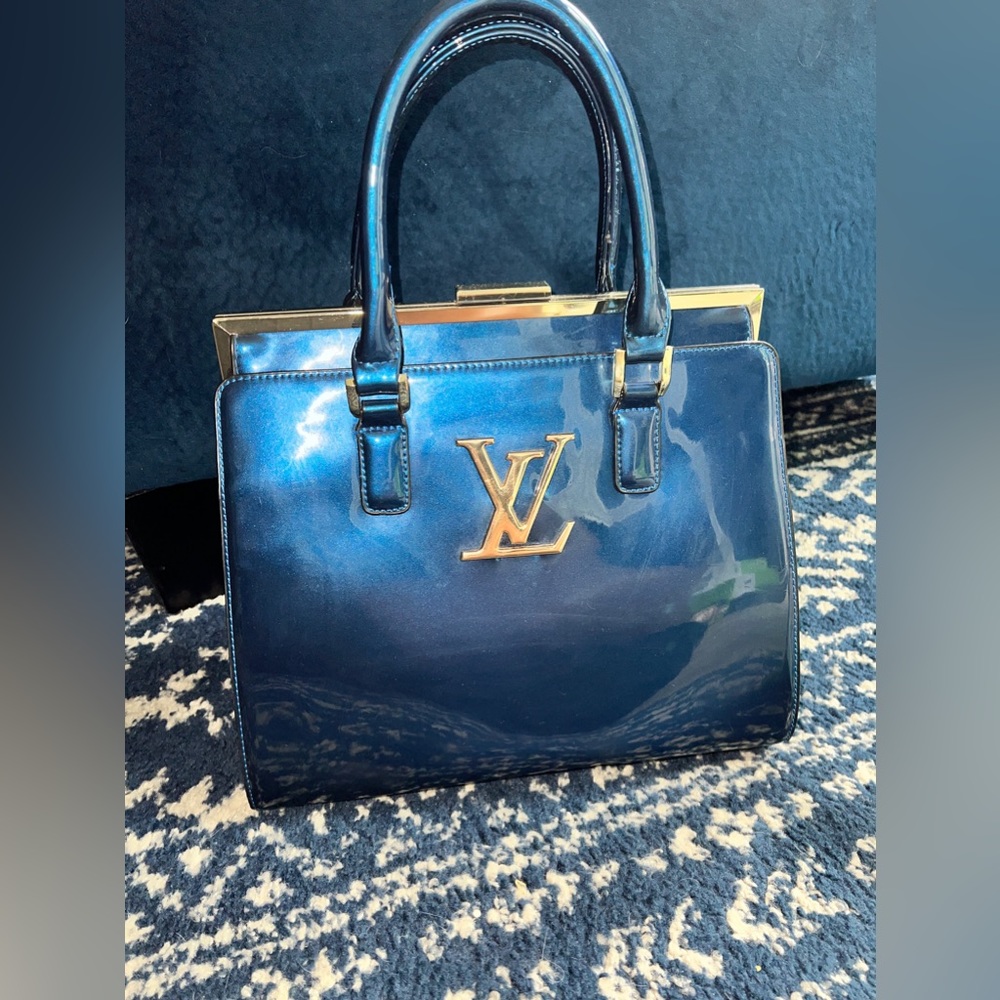 Blue Patent Leather Large Satchel 👜